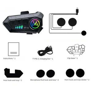 Intercom Bluetooth 5.3 pentru Casca Moto cu Baterie 1000mAh si Autonomie Extinsa - imagine 4