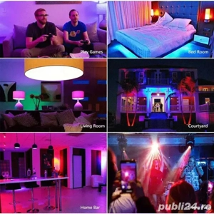 Bec LED inteligent WiFi RGB Tuya Multicolor   Control Smart de pe Telefon - imagine 3