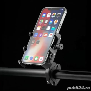 Suport Telefon Reglabil pentru Motocicleta, Bicicleta, Trotineta Electrica si ATV   Aluminiu Negru - imagine 5