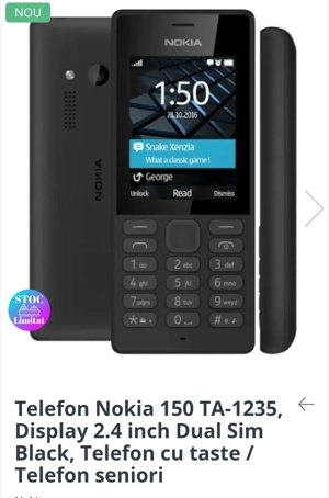 Nokia 150nou,se vnde,culoare neagra