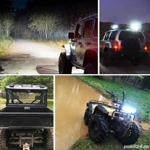 Set 2 Proiectoare LED BAR Auto 240W   24000LM, 12V 24V pentru Tractor, Camion, ATV, Offroad - imagine 3