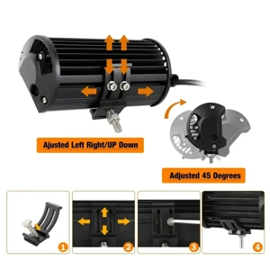 Set 2 Proiectoare LED BAR Auto 240W   24000LM, 12V 24V pentru Tractor, Camion, ATV, Offroad - imagine 4