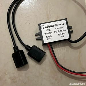 Modul Coborâtor de Tensiune 12V 24V 36V 48V la 5V 3A   Step Down Converter cu USB pentru Cameră Auto - imagine 5