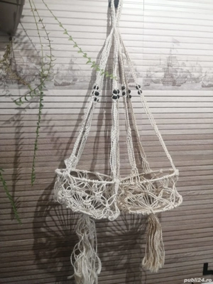 Suport pentru flori suspendat din bumbac