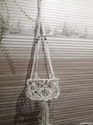 Suport pentru flori suspendat din bumbac - imagine 3
