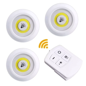 Set 3 Spoturi LED cu Telecomanda   Lampi pe Baterii pentru Iluminat Interior