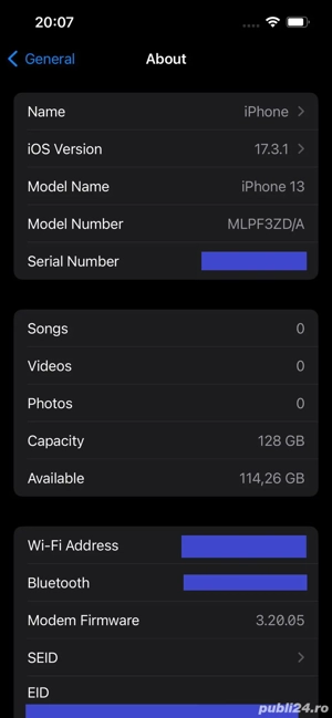 Vand iPhone 13 5G + Incarcator + Cablu - Stare excelenta