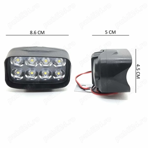 LAMPA FAR proiector LED MOTO motocicleta BICICLETA trotineta electrica ATV 12V 24V 36V 48V 52V 60V - imagine 7