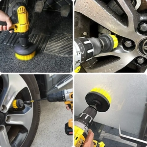 Perie SET 3 PERII nailon de pus la BORMASINA curatat tapiterie covor PLASTIC rotunda ROTATIVA - imagine 4