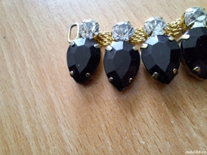 Colier salba bijuterie old vintage deosebit black 36 pietre - imagine 3