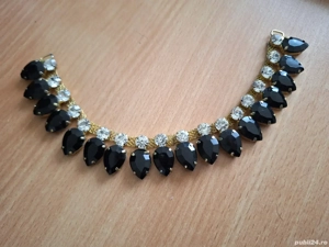 Colier salba bijuterie old vintage deosebit black 36 pietre
