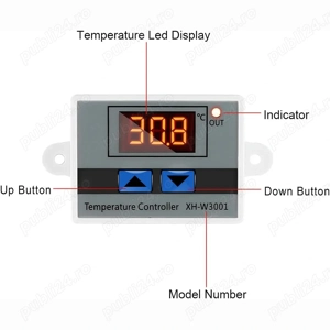 TERMOSTAT electronic DIGITAL controller de Temperatura AC 220V 10A sonda IEFTIN - imagine 4