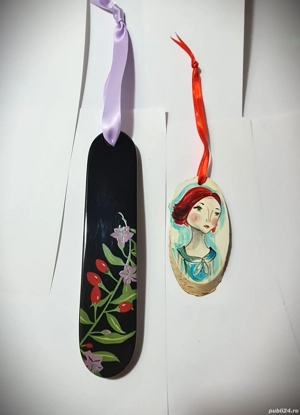 2 decorațiuni foarte frumoase (ceramică + lemn)