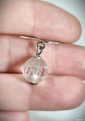 Cercei argint cu cristal de stâncă - imagine 2