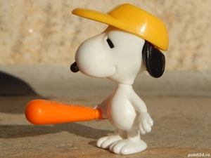 Jucarie figurina cainele Snoopy baseball Kinder 1993 - imagine 2