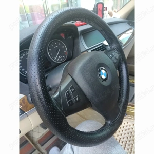 Husa volan piele naturala de vitel perforata cu ac si ata snur premium - imagine 6