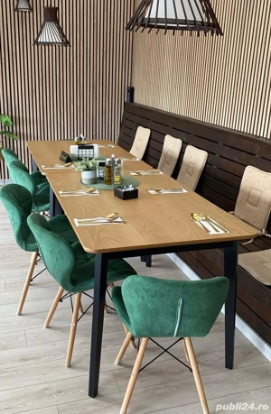 Mese lemn dreptunghiulare , picioare metal (Jysk)