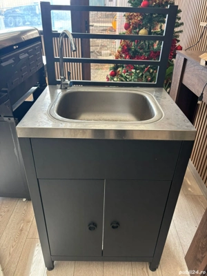 Chiuveta inox , dulap si baterie ideal exterior ptr gratar