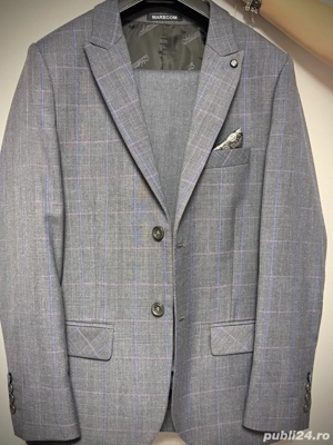 Sacou gri în carouri   stil premium, stare foarte bună - imagine 5
