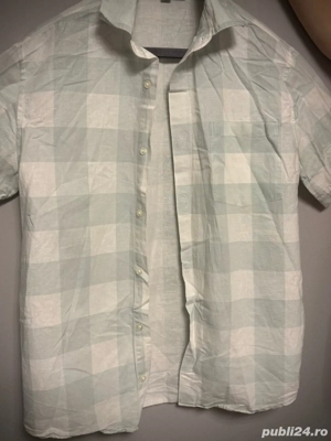 Cămașă mână scurtă în carouri   lejeră, de vară