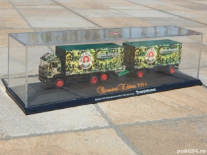 Macheta camion transport cu remorca MAN F90 sc 1:87 Herpa cu vitrina - imagine 5