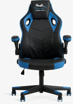 VOJENS Scaun gaming negru albastru