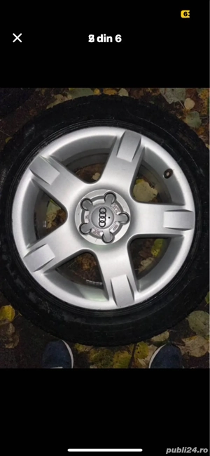 jante audi wv golf skoda 5x112 r17 anvelope iarna  - imagine 2