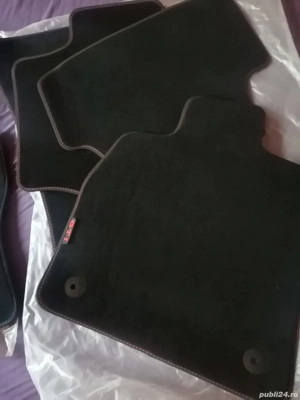 Presuri originale textil de vara Volkswagen VW GTI, cusatura rosie 