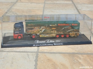 Macheta camion transport Mercedes-Benz Actros 1857 Herpa cu vitrina - imagine 2