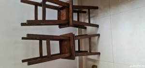 scaun taburet lemn tare lăcuit