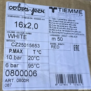 Tub in pex teaca ondulata 16x2.o TIEMME - imagine 2