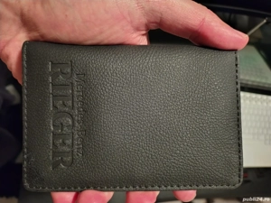 Portofel Mercedes Benz Passport Case Black Leather 14x10cm Novelty Rare Not Sold in store