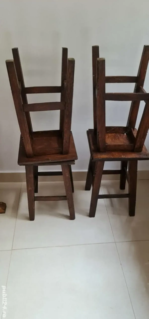 scaun taburet lemn tare lăcuit