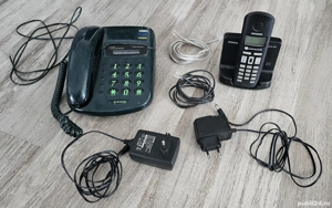 Două telefoane fixe   Panaphone + Siemens, funcționale, cu accesorii - imagine 2