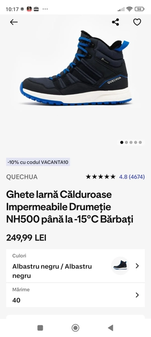 ghete de iarna decatlon nr 40