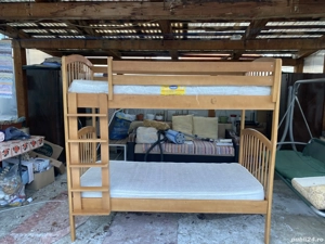 Pat dublu cu saltele 