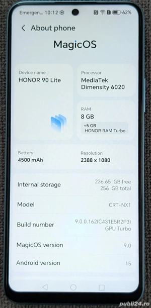 Vand telefon Honor 90 Lite si casti Riversong Air Mini Pro. - imagine 3