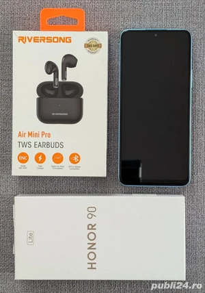 Vand telefon Honor 90 Lite si casti Riversong Air Mini Pro.