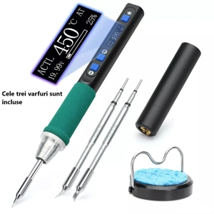 Letcon portabil profesional cu varfuri C235 JBC si port USB C 