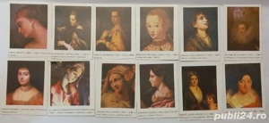 lot de 12 cartonașe cu reproduceri de artă, PORTRETE CELEBRE, pentru colecționari