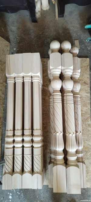 Balustri și stâlpi din lemn pentru scări 