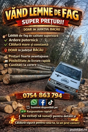 Vând lemn foc fag la super preturi 
