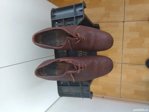 Haina piele maro mărime XXL.Pantofi retro piele maro împletiți mărime 41!