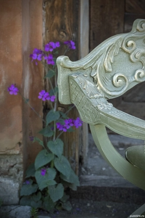 Scaun restaurat cu tapiterie noua - imagine 3