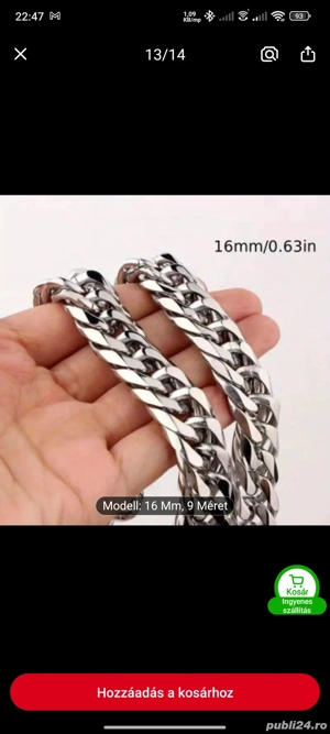 Lant pentru batbati din otel inoxidabil 16mm