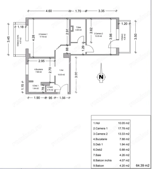 Apartament 2 camere, centrala proprie, etaj intermediar, zona Bucovina - imagine 13