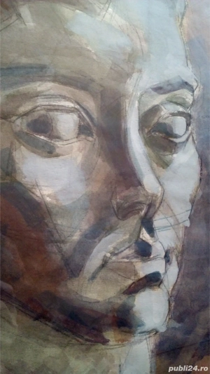 Acuarela semnata de dimensiuni mari - imagine 5