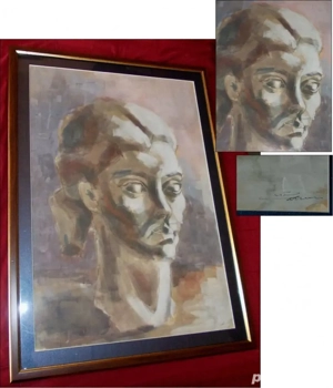 Acuarela semnata de dimensiuni mari - imagine 2