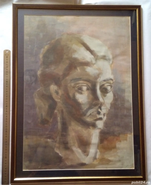 Acuarela semnata de dimensiuni mari - imagine 4