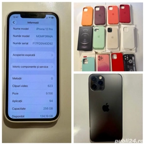 iPhone 12 Pro 256 GB   IMPECABIL   Full Box + 12 huse MagSafe